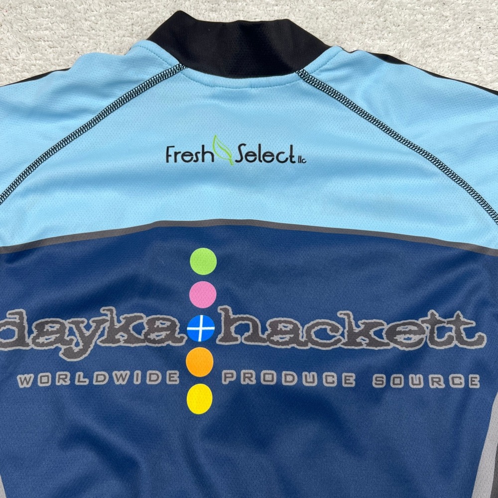 Squadra Mens Premier Cycling Jersey Large Blue Grey Full Zip Dayka Hackett 1246 - Picture 6 of 10